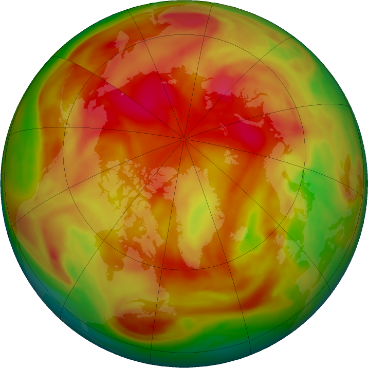 Arctic ozone map for 07 April 2024
